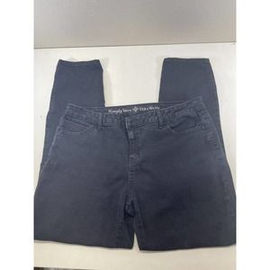 𝅺SIMPLY Vera Wang Women’s Black Denim Jeans Skinny 5 pocket Size 14